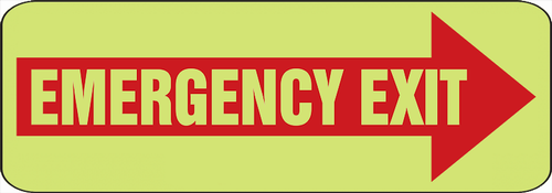 Emergency Exit Safety Sign 3 1/2" x 10" Lumi-Glow Flex 1/Each - MLEX526GF