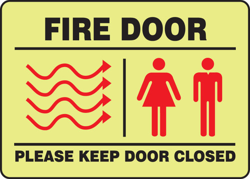 Fire Safety Sign 7" x 10" Lumi-Glow Plastic 1/Each - MLEX527GP