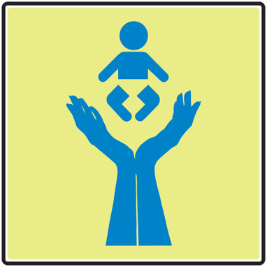 NFPA 170 Glow-In-The-Dark Safety Sign: (Child Care Center) 8" x 8" Lumi-Glow Flex 1/Each - MLEX534GF