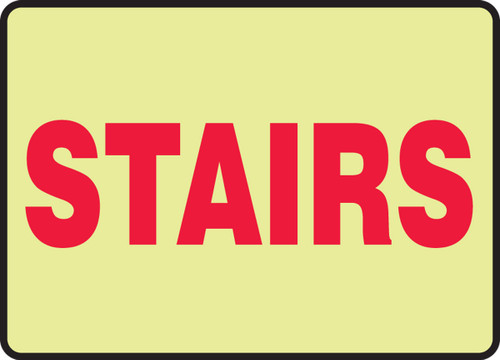 Glow-In-The-Dark Safety Sign: Stairs 10" x 14" Lumi-Glow Flex 1/Each - MLEX545GF