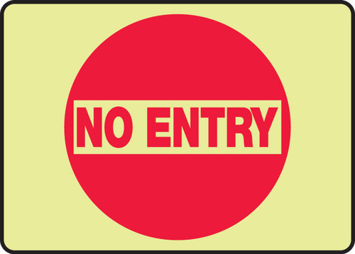 Glow-In-The-Dark Safety Sign: No Entry 10" x 14" Lumi-Glow Flex 1/Each - MLEX564GF