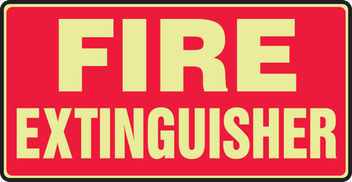 Glow-In-The-Dark Safety Sign: Fire Extinguisher 7" x 14" Lumi-Glow Plastic 1/Each - MLFX511GP