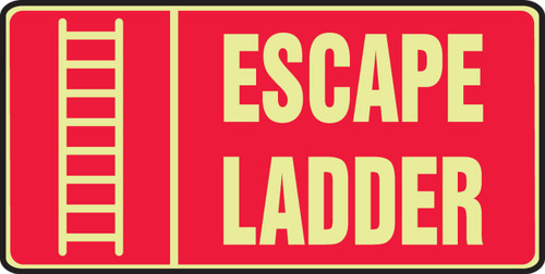 Glow-In-The-Dark Safety Sign: Escape Ladder 7" x 14" Lumi-Glow Flex 1/Each - MLFX530GF