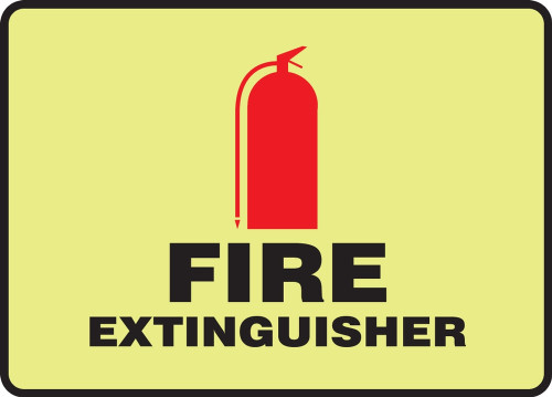 Glow-In-The-Dark Safety Sign: Fire Extinguisher 7" x 10" Lumi-Glow Flex 1/Each - MLFX549GF