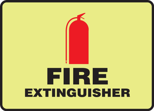 Glow-In-The-Dark Safety Sign: Fire Extinguisher 10" x 14" Lumi-Glow Flex 1/Each - MLFX551GF