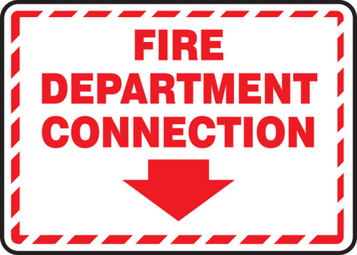 FDC Reflective Sign: Fire Department Connection (Border And Arrow) 10" x 14" Lumi-Glow Flex 1/Each - MLFX907GF