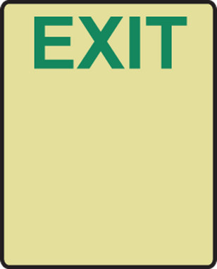 Glow-In-The-Dark Door Handle Signs: Exit 6" x 4" High Performance Glow Plastic 1/Each - MLNY528