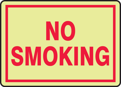 Safety Sign: No Smoking 10" x 14" Lumi-Glow Flex 1/Each - MLSM500GF