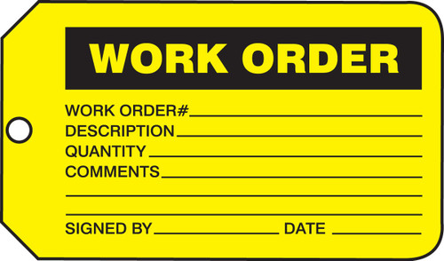 Safety Tag: Work Order PF-Cardstock 5/Pack - MMT335CTM