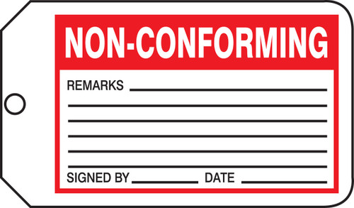 Safety Tag: Non-Conforming PF-Cardstock 5/Pack - MMT341CTM