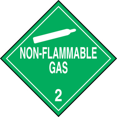 DOT Placard: Hazard Class 2 - Gases (Non-Flammable Gas) 10 3/4" x 10 3/4" Removable Vinyl 10/Pack - MPL201RM10