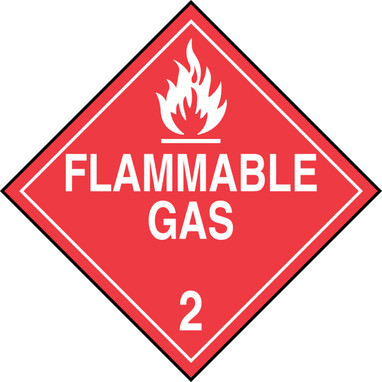 DOT Placard: Hazard Class 2 - Gases (Flammable Gas) 10 3/4" x 10 3/4" PF-Cardstock - MPL202CT100