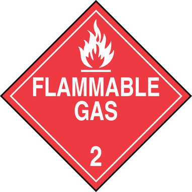 DOT Placard: Hazard Class 2 - Gases (Flammable Gas) 10 3/4" x 10 3/4" Plastic - MPL202VP1