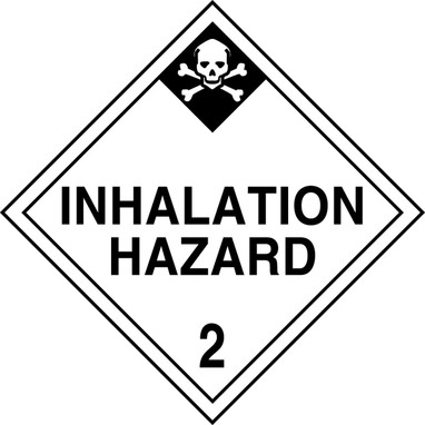 DOT Placard: Hazard Class 2 - Inhalation Hazard 10 3/4" x 10 3/4" Reflective Vinyl 100/Pack - MPL205FV100