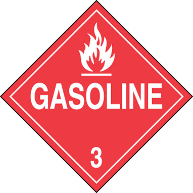 DOT Placard: Hazard Class 3 - Gasoline 10 3/4" x 10 3/4" PF-Cardstock - MPL304CT1