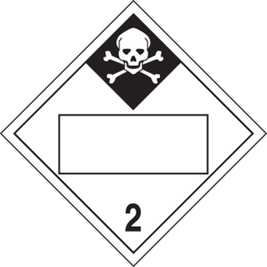 Blank DOT Placard: Hazard Class 2 - Inhalation Hazard 10 3/4" x 10 3/4" PF-Cardstock 100/Pack - MPL424CT100