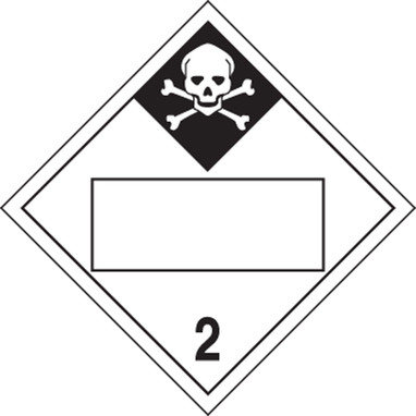 Blank DOT Placard: Hazard Class 2 - Inhalation Hazard 10 3/4" x 10 3/4" Reflective Vinyl 25/Pack - MPL424FV25