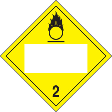 Blank DOT Placard: Hazard Class 2 - Oxygen 10 3/4" x 10 3/4" Reflective Vinyl 10/Pack - MPL425FV10