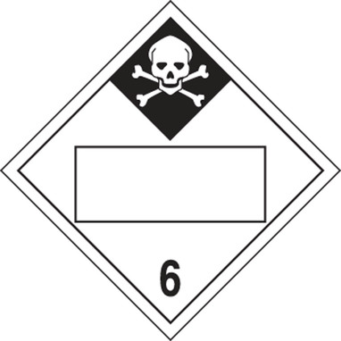 Blank DOT Placard: Hazard Class 6 - Inhalation Hazard 10 3/4" x 10 3/4" Removable Vinyl 25/Pack - MPL462RM25