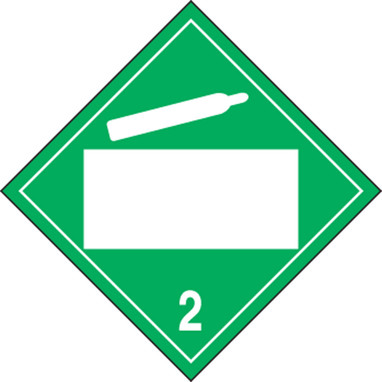 Blank DOT Placard: Hazard Class 2 - Non-Flammable Gas 10 3/4" x 10 3/4" Reflective Vinyl 25/Pack - MPL4DG2AFV25