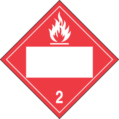 Blank DOT Placard: Hazard Class 2 - Flammable Gas 10 3/4" x 10 3/4" Removable Vinyl 10/Pack - MPL4DG2BRM10