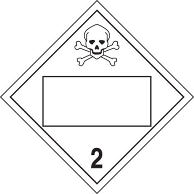 Blank DOT Placard: Hazard Class 2 - Poison 10 3/4" x 10 3/4" Magnetic Vinyl 10/Pack - MPL4DG2CMG10