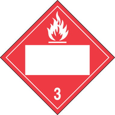 Blank DOT Placard: Hazard Class 3 - Flammable Liquid 10 3/4" x 10 3/4" Removable Vinyl 10/Pack - MPL4DG3ARM10