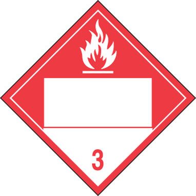 Blank DOT Placard: Hazard Class 3 - Combustible Liquid 10 3/4" x 10 3/4" Removable Vinyl 100/Pack - MPL4DG3BRM100