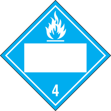 Blank DOT Placard: Hazard Class 4 - Dangerous When Wet 10 3/4" x 10 3/4" PF-Cardstock 25/Pack - MPL4DG4BCT25