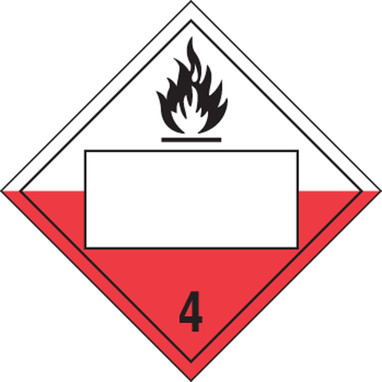 Blank DOT Placard: Hazard Class 4 - Spontaneously Combustible 10 3/4" x 10 3/4" PF-Cardstock 10/Pack - MPL4DG4CCT10