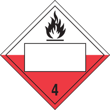 Blank DOT Placard: Hazard Class 4 - Spontaneously Combustible 10 3/4" x 10 3/4" PF-Cardstock 50/Pack - MPL4DG4CCT50