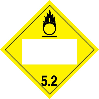 Blank DOT Placard: Hazard Class 5.2 - Oxidizer 10 3/4" x 10 3/4" Magnetic Vinyl 10/Pack - MPL4DG5BMG10