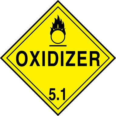 DOT Placard: Hazard Class 5 - Oxidizer 10 3/4" x 10 3/4" PF-Cardstock - MPL501CT25