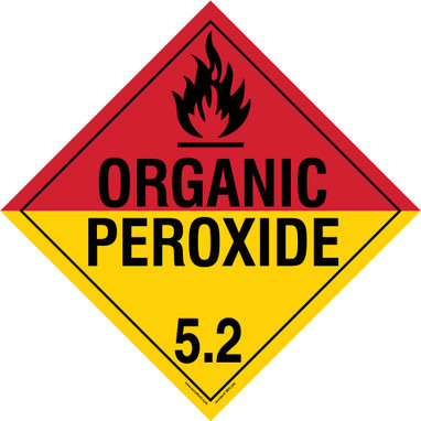 DOT Placard: Hazard Class 5.2 - Organic Peroxide 10 3/4" x 10 3/4" Magnetic Vinyl 25/Pack - MPL504MG25