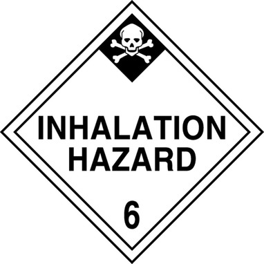 DOT Placard: Hazard Class 6 - Inhalation Hazard 10 3/4" x 10 3/4" Reflective Vinyl 50/Pack - MPL603FV50