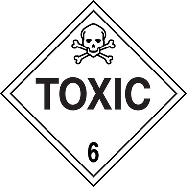 DOT Placard: Hazard Class 6 - Toxic 10 3/4" x 10 3/4" PF-Cardstock - MPL606CT50