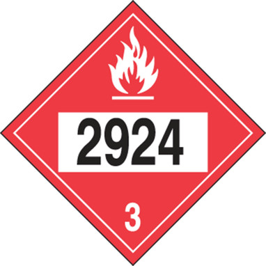 4-Digit DOT Hazard Class 3 Placards: Flammable Liquids 10 3/4" x 10 3/4" PF-Cardstock 1/Each - MPL748CT1