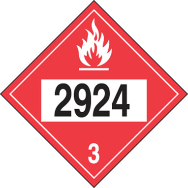 4-Digit DOT Hazard Class 3 Placards: Flammable Liquids 10 3/4" x 10 3/4" Magnetic Vinyl 100/Pack - MPL748MG100