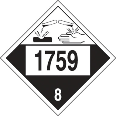 4-Digit DOT Placard: Hazard Class 8 - 1760 (Corrosive Solid) 10 3/4" x 10 3/4" Removable Vinyl 1/Each - MPL789RM1