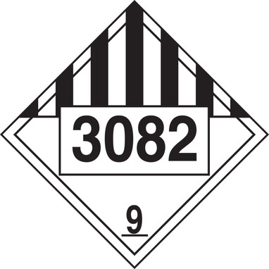 Chemical Safety Sign: Hazard Class 9 10 3/4" x 10 3/4" Reflective Vinyl 10/Pack - MPL791FV10