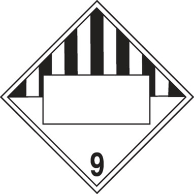 Blank TDG Placard: Hazard Class 9 - Miscellaneous Dangerous Goods 273mm x 273mm (10 3/4" x 10 3/4") Plastic 1/Each - MPL900VP1