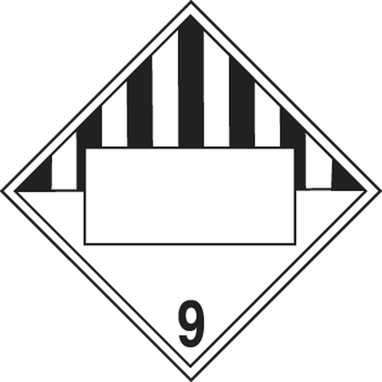 Blank TDG Placard: Hazard Class 9 - Miscellaneous Dangerous Goods 273mm x 273mm (10 3/4" x 10 3/4") Plastic 100/Pack - MPL900VP100