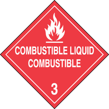 Spanish Bilingual DOT Placard: Hazard Class 3 - Combustible Liquid 10 3/4" x 10 3/4" PF-Cardstock 1/Each - MPLSP5CT1