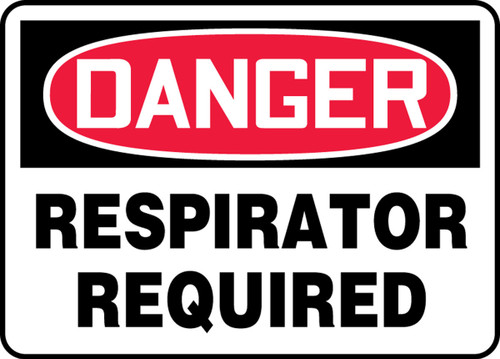 OSHA Danger Safety Sign: Respirator Required 10" x 14" Aluma-Lite 1/Each - MPPA034XL