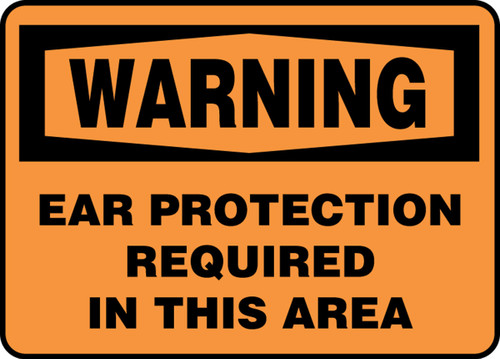 OSHA Warning Safety Sign: Ear Protection Required In This Area 10" x 14" Aluminum 1/Each - MPPA301VA