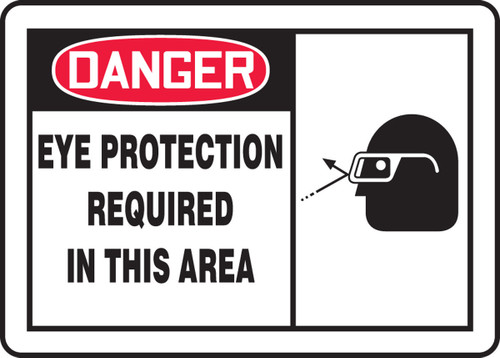 OSHA Danger Safety Sign: Eye Protection Required In This Area 10" x 14" Accu-Shield 1/Each - MPPE075XP