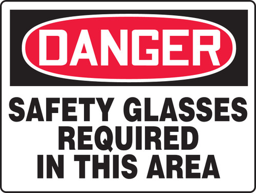OSHA Danger BIGSigns Safety Sign: Safety Glasses Required In This Area 24" x 36" Aluminum 1/Each - MPPE110VA