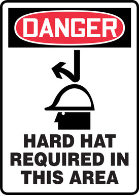 OSHA Danger Safety Sign: Hard Hat Required In This Area 14" x 10" Accu-Shield 1/Each - MPPE137XP