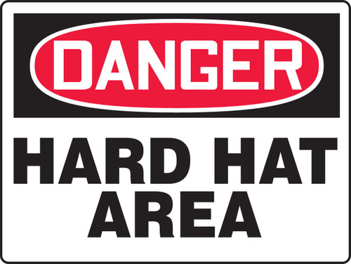 BIGSigns OSHA Danger Safety Sign: Hard Hat Area 18" x 24" Aluminum 1/Each - MPPE152VA