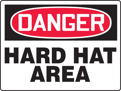 BIGSigns OSHA Danger Safety Sign: Hard Hat Area 18" x 24" Accu-Shield 1/Each - MPPE152XP